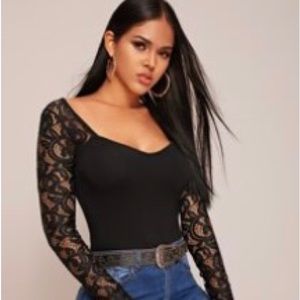 SHEIN BLACK LACE LONG SLEEVE